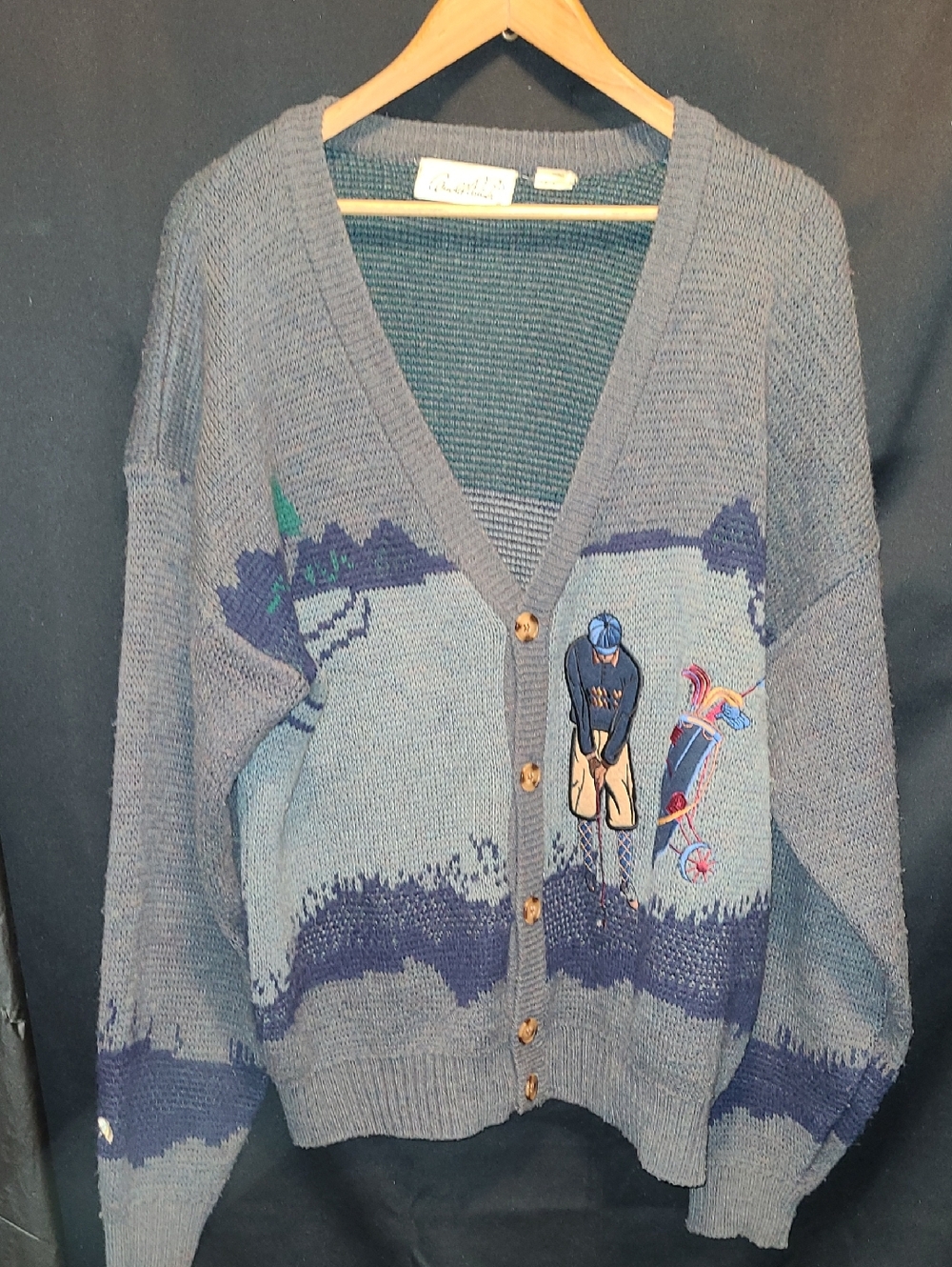 Vintage 1990s Arnold Palmer Golfer Cardigan Sweater / Vintage Cardigan / Button